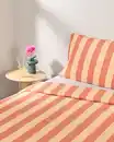 Bild 4 von Bettbezug 140 x 200/220 cm weiche Baumwolle gestreift Pfirsich