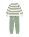 Bild 2 von Kinderpyjama Velours mit Streifen grün