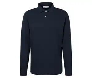 Langarm-Poloshirt, navy