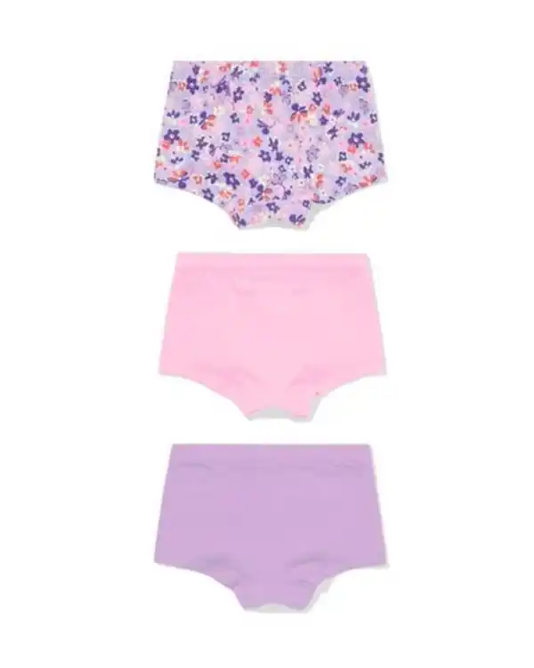 Bild 4 von Kinder-Boxershorts aus Baumwollstretch, Blumen – 3 Stück rosa