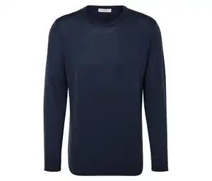 Merino-Pullover, dunkelblau meliert