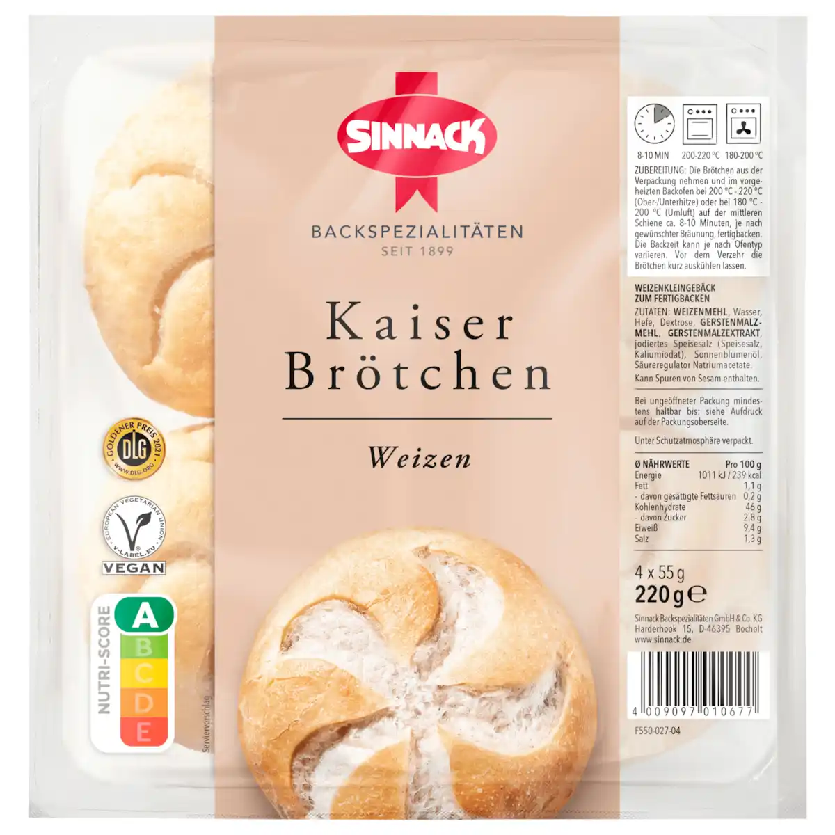 Bild 1 von Sinnack Kaiserbrötchen 220g