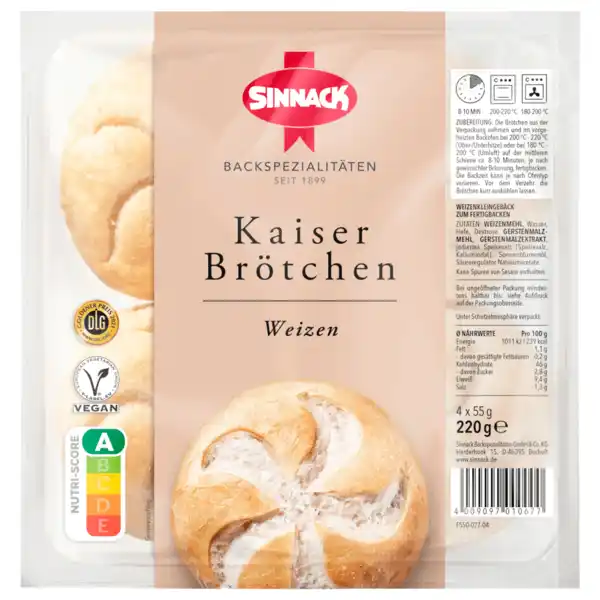 Bild 1 von Sinnack Kaiserbrötchen 220g