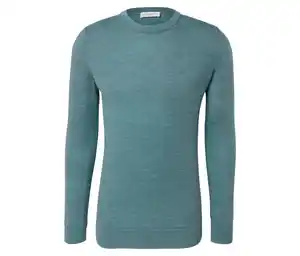 Merino-Pullover, hellblau meliert