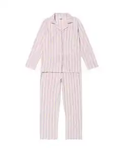 Kinderpyjama Flanell mit Streifen lila