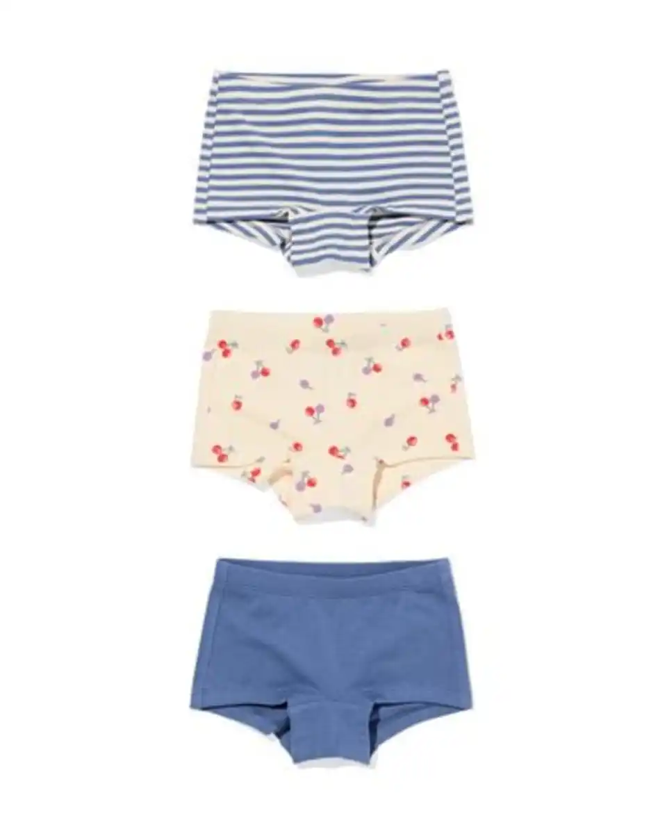 Bild 1 von Kinder-Boxershorts aus Baumwollstretch, Kirsche – 3 Stück blau