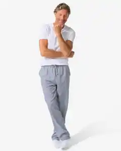 Herrenpyjamahose aus Flanell, kariert dunkelblau