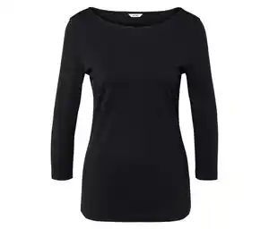 Shirt mit 3/4-Arm, schwarz