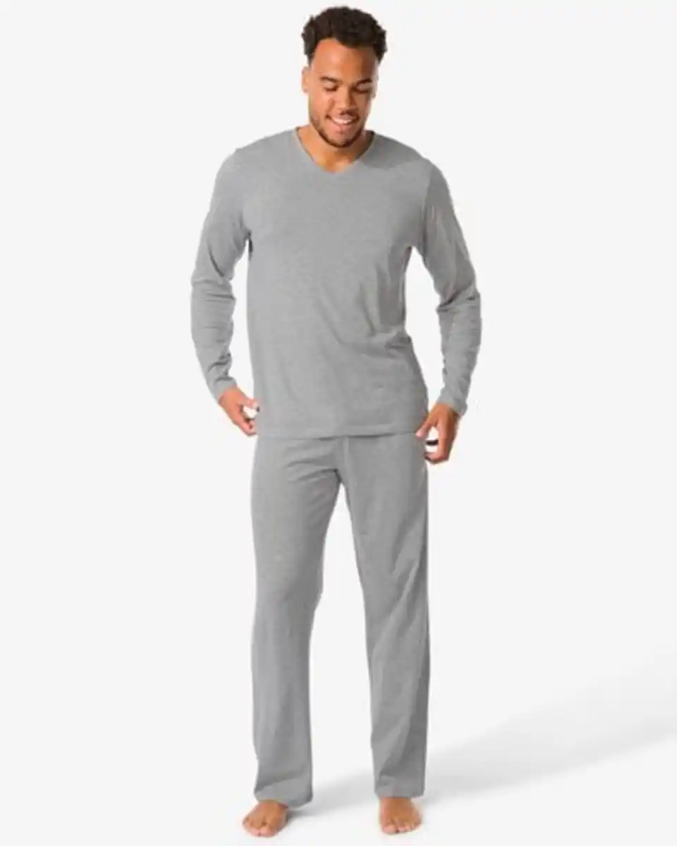 Bild 1 von Pyjama aus Baumwolle für Männer dunkelgrau