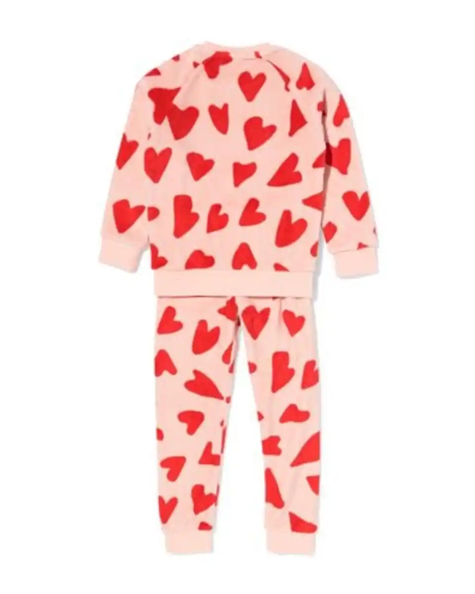 Bild 3 von Kinderpyjama, Fleece, Herzen rosa