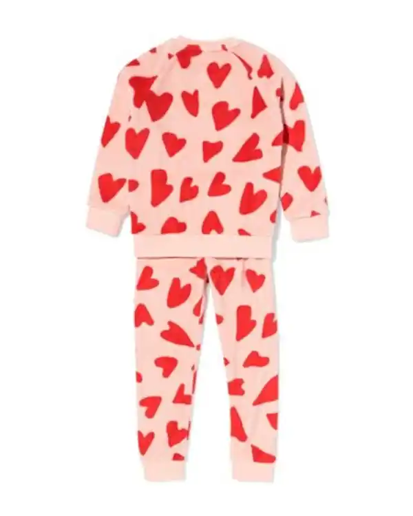 Bild 3 von Kinderpyjama, Fleece, Herzen rosa