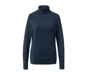 Feinstrick-Rollkragenpullover, dunkelblau