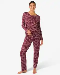 Miffy Damenpyjama aus Mikrofaser bordeauxrot