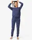 Bild 1 von Damen-Pyjama gestreift dunkelblau