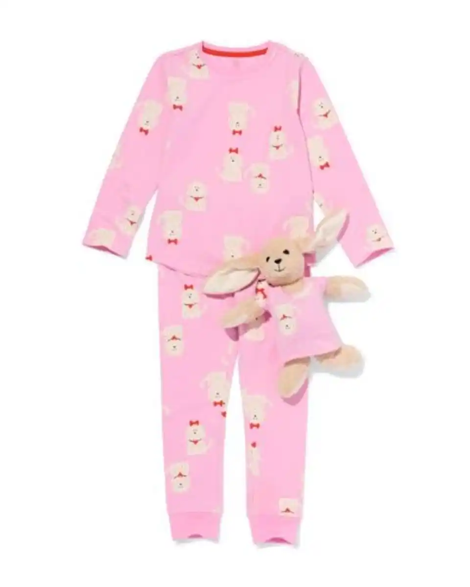 Bild 3 von Kinderpyjama mit Puppenpyjama Hunde rosa
