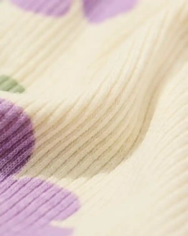 Bild 3 von Kinderpyjama gerippt mit Blumen eierschalenfarben