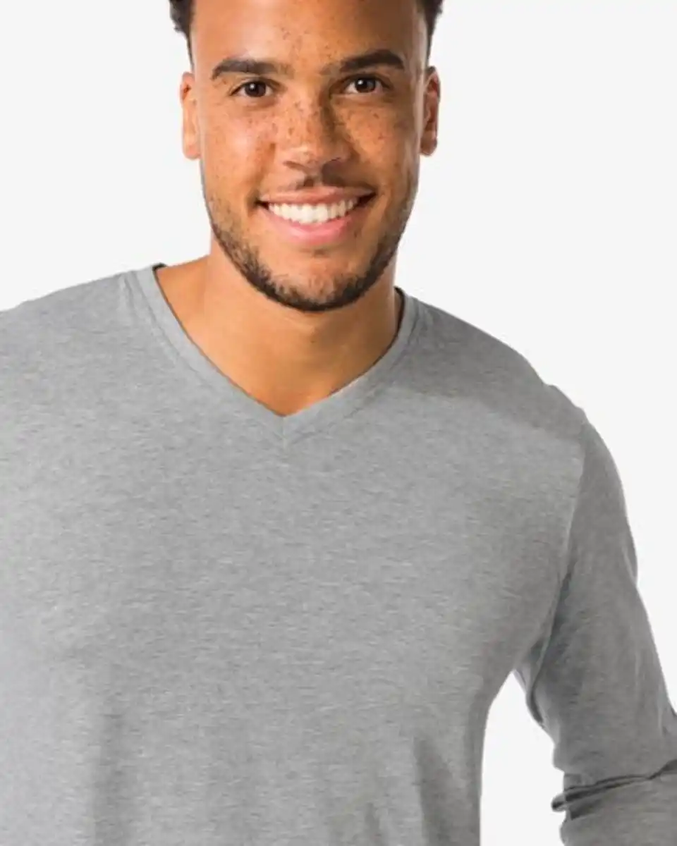 Bild 4 von Pyjama aus Baumwolle für Männer dunkelgrau