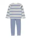 Bild 2 von Kinderpyjama gerippt mit Streifen blau