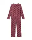 Bild 2 von Miffy Damenpyjama aus Mikrofaser bordeauxrot