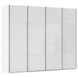 Novel Schwebetürenschrank, Weiß, Holzwerkstoff, 8 Fächer, 271x235x68 cm, Blauer Engel, Goldenes M, BQ - Bündnis für Qualität, Made in Germany, Typenauswahl,  umfangreiches Zubehör erhältlich,