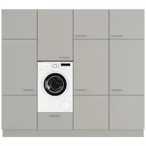 Nobilia Hauswirtschaftsraum Touch, Grau, Holzwerkstoff, 1 Schubladen, 240x216.6x58.2 cm, Blauer Engel, Pefc, Goldenes M, Made in Germany, DGM-Klimapakt, Waschküche, Hauswirtschaftsraum