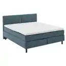 Bild 1 von Beldomo - Sleep Boxspringbett, Blau, Textil, H3, 5-Zonen, Höhe ca. 18 cm, 160x200 cm, Goldenes M, Made in EU, gepolstertes Kopfteil, Federkernmatratze, Topper durchgehend, in verschiedenen Größen