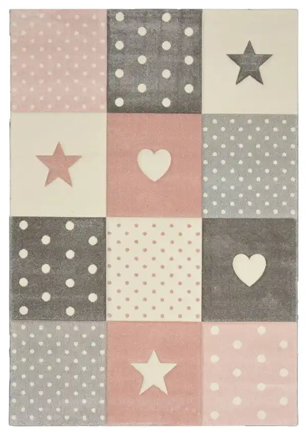 Bild 1 von Kinderteppich Pastel Kids Grau/Hellrosa ca. 160x230cm, Grau, Hellrosa