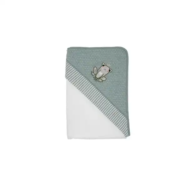 Bild 1 von Bebe's Collection Kapuzenbadetuch Froschkönig, Hellgrün, Textil, 100x100 cm, Oeko-Tex® Standard 100, Aufhängeschlaufe, angenehm weich, hochwertige Qualität, Pflegen, Baden, Kapuzenhandtücher