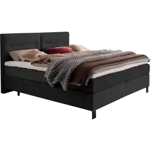 Esposa Boxspringbett, Anthrazit, Textil, H3, 7-Zonen, Höhe ca. 21 cm, 240x220 cm, Über- und Sondergrößen erhältlich, Stoffauswahl, in verschiedenen Größen Härtegradauswahl, Schlafzimmer, Bett