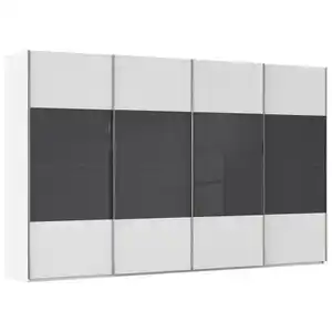 Novel Schwebetürenschrank Saligo, Schwarz, Weiß, Holzwerkstoff, 10 Fächer, 361x235x68 cm, Blauer Engel, Goldenes M, BQ - Bündnis für Qualität, Made in Germany, Typenauswahl, Beimöbel erhältli