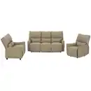 Bild 1 von Mid.you Sitzgarnitur, Grau, Beige, Leder, 3-teilig, Echtleder, Büffelleder, 191x139x82 cm, Relaxfunktion, Wohnzimmer, Sofas & Couches, Sofas, Ledersofas