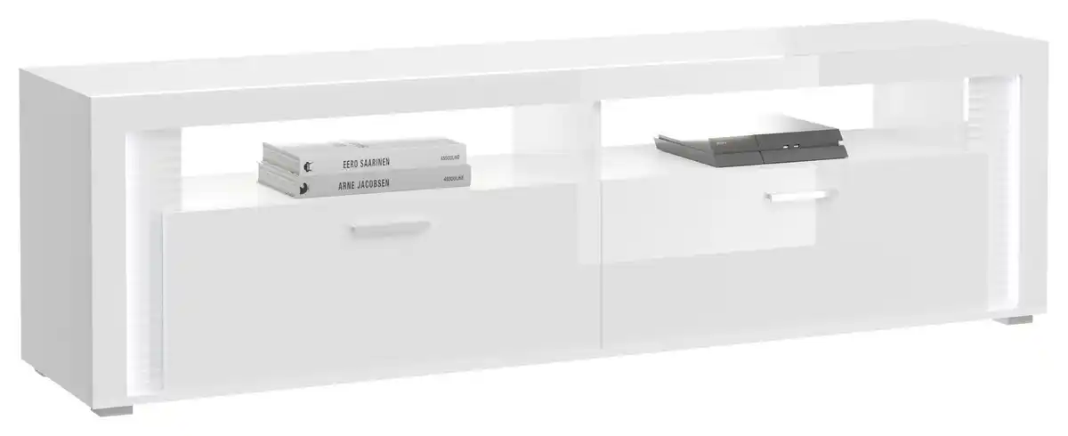 Bild 1 von Lowboard Skylight ca. 201x58 cm Weiß hochglanz, Weiß Hochglanz