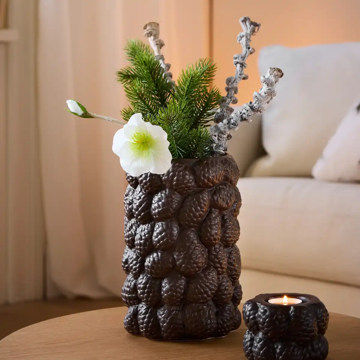 Bild 1 von Vase mit Zapfendesign, ca. Ø14,5x22,5cm