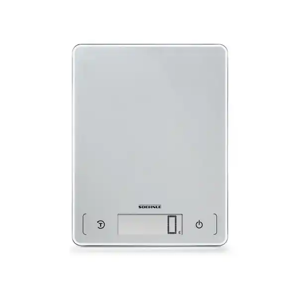 Bild 1 von Soehnle Elektrische Page Comfort 300 Slim, Silber, Kunststoff, Glas, 17x0.99x22 cm, Zuwiegefunktion, digitale Anzeige, exkl. Batterie, Backen, Küchenwaagen