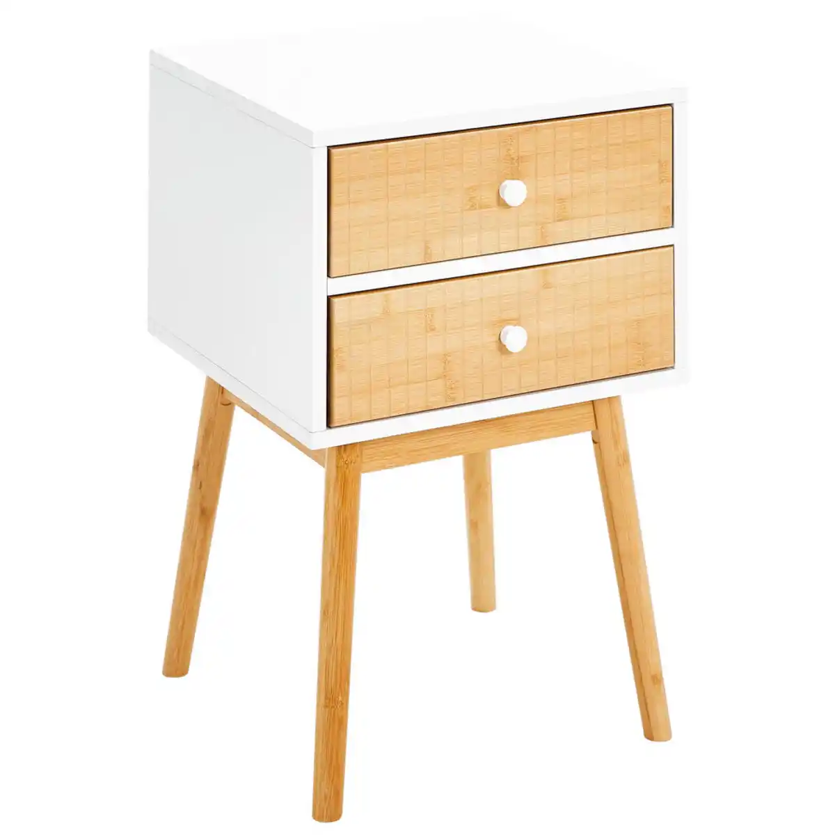 Bild 1 von Xora Nachtschrank, Natur, Weiß, Holz, Kiefer, massiv, 2 Schubladen, 40x61.5x40 cm, Typenauswahl, Schlafzimmer, Nachttische