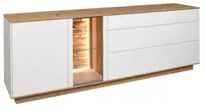 TV-Element Halvar Weiß/Eiche Artisan, Weiß, Eiche Artisan