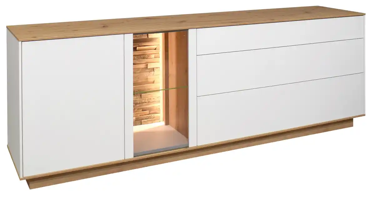 Bild 1 von TV-Element Halvar Weiß/Eiche Artisan, Weiß, Eiche Artisan