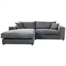 Bild 1 von Livetastic Ecksofa Funny S, Dunkelgrau, Textil, 3-Sitzer, Füllung: Polyurethan (PUR),Polyurethan (Pur), Ottomane links, L-Form, 265x180 cm, Made in EU, Wohnzimmer, Sofas & Couches, Wohnlandschaften,