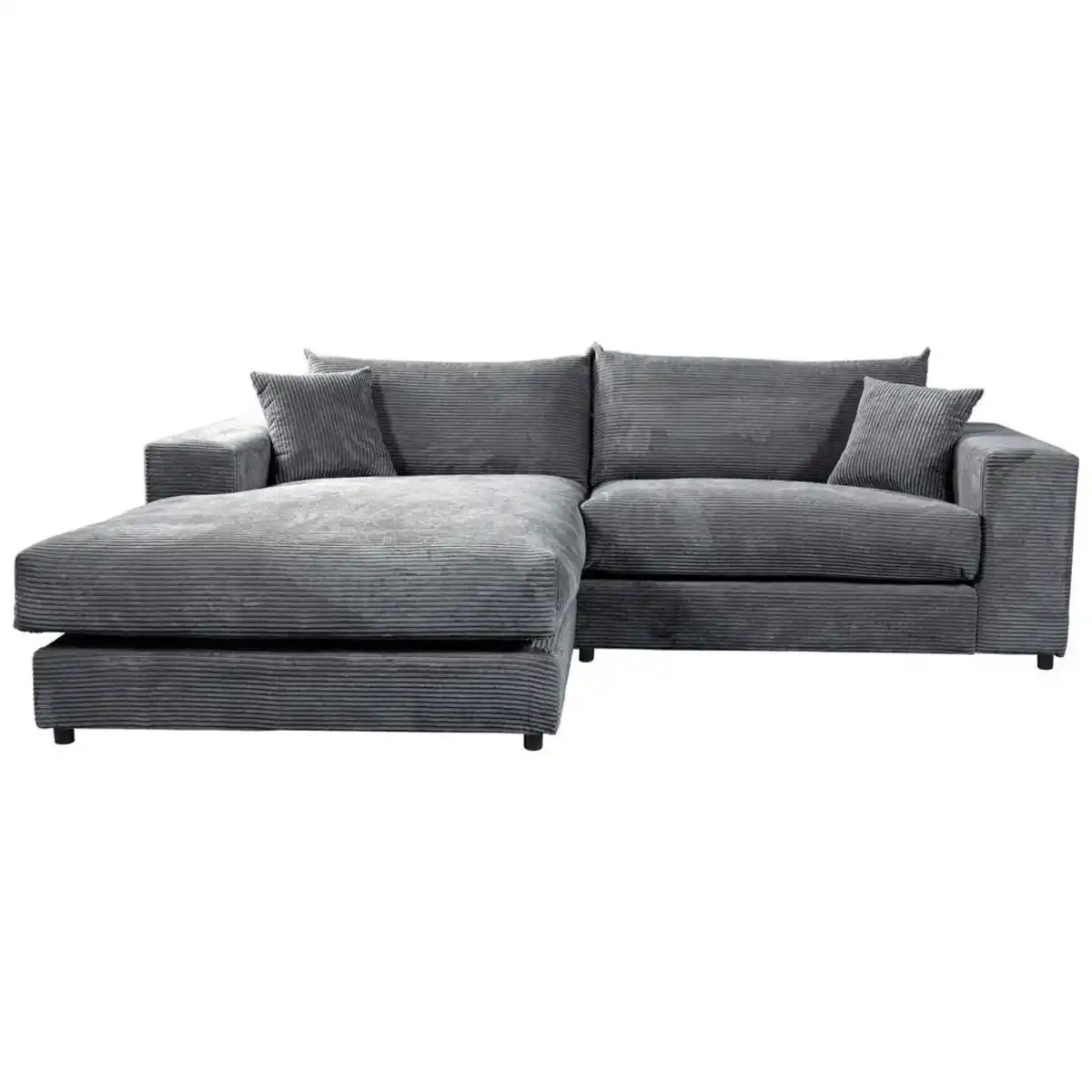 Bild 1 von Livetastic Ecksofa Funny S, Dunkelgrau, Textil, 3-Sitzer, Füllung: Polyurethan (PUR),Polyurethan (Pur), Ottomane links, L-Form, 265x180 cm, Made in EU, Wohnzimmer, Sofas & Couches, Wohnlandschaften,