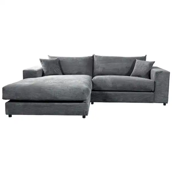 Bild 1 von Livetastic Ecksofa Funny S, Dunkelgrau, Textil, 3-Sitzer, Füllung: Polyurethan (PUR),Polyurethan (Pur), Ottomane links, L-Form, 265x180 cm, Made in EU, Wohnzimmer, Sofas & Couches, Wohnlandschaften,