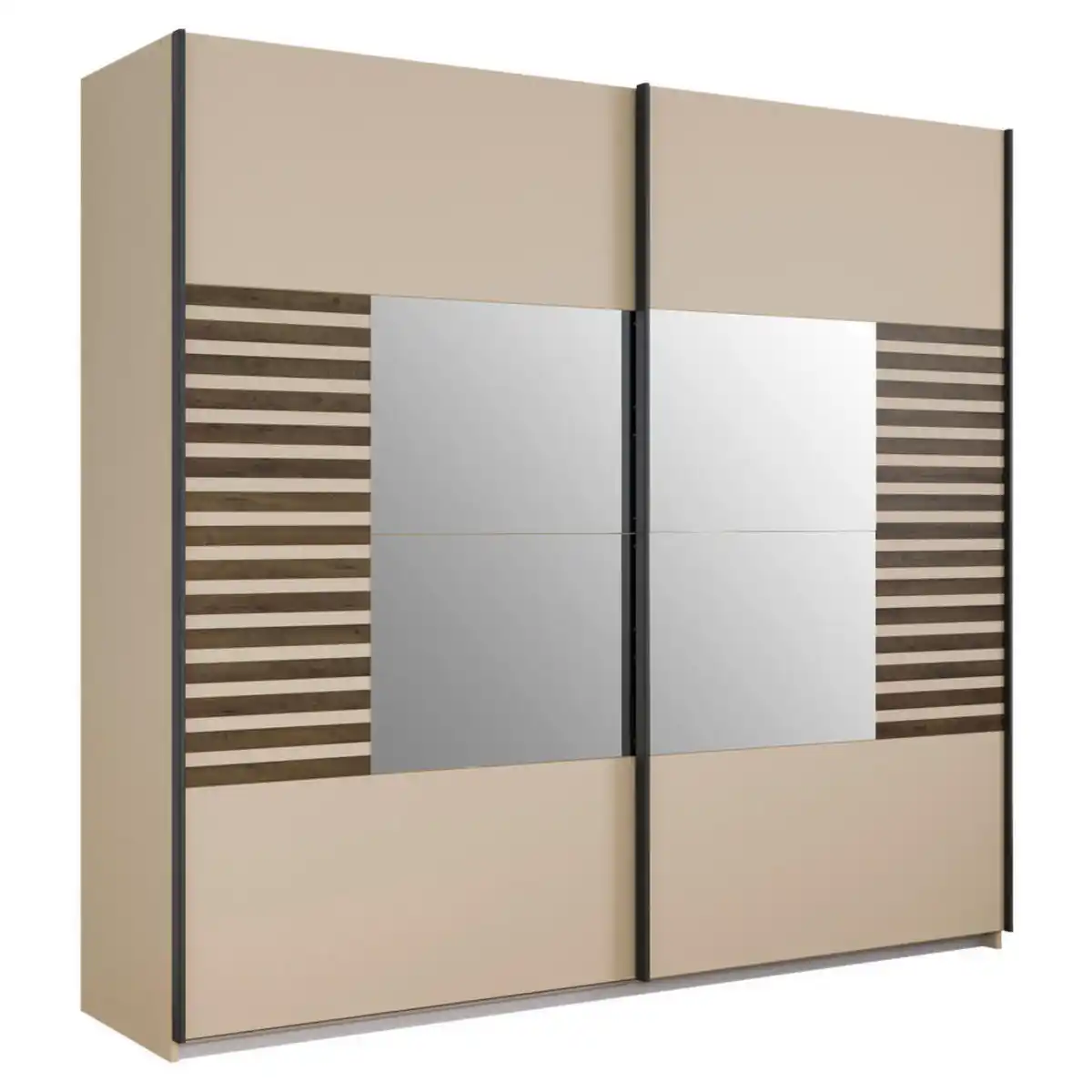 Bild 1 von Rauch Möbel Schwebetürenschrank, Champagner, Eiche dunkel, Metall, 2 Fächer, 226x210x62 cm, Blauer Engel, Goldenes M, Made in Germany, in verschiedenen Größen erhältlich, Schlafzimmer, Kleiders