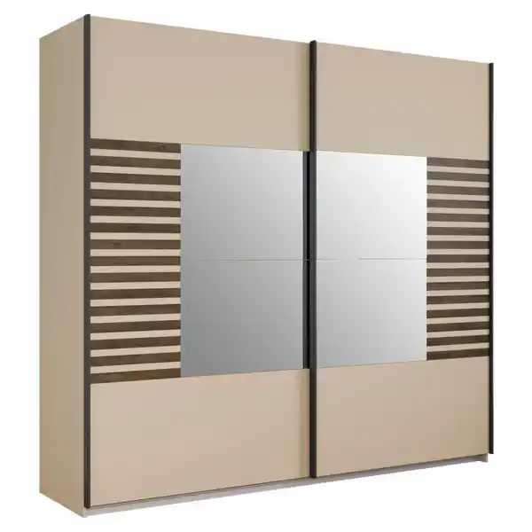 Bild 1 von Rauch Möbel Schwebetürenschrank, Champagner, Eiche dunkel, Metall, 2 Fächer, 226x210x62 cm, Blauer Engel, Goldenes M, Made in Germany, in verschiedenen Größen erhältlich, Schlafzimmer, Kleiders