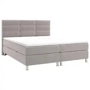 Carryhome Boxbett, Grau, Textil, H2, 7-Zonen, Höhe ca. 20 cm, 160x200 cm, Topper durchgehend, in verschiedenen Größen erhältlich, Schlafzimmer, Betten, Doppelbetten