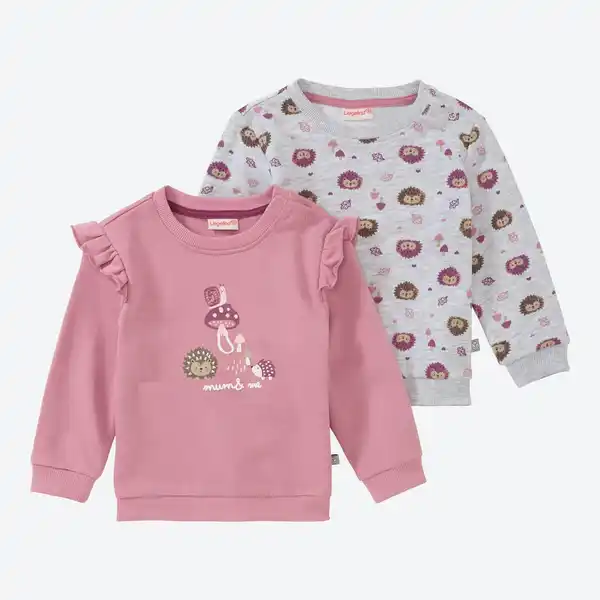 Bild 1 von Baby-Mädchen-Sweatshirt mit hohem Baumwollanteil, 2er-Set