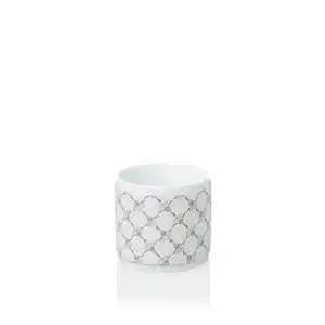 Joop! Zahnputzbecher Cornfloweraccessoires, Grau, Weiß, Kunststoff, Keramik, Lederoptik, 9.5x9x9.5 cm, Handmade in Thailand, Badaccessoires, Waschplatzzubehör, Zahnputzbecher