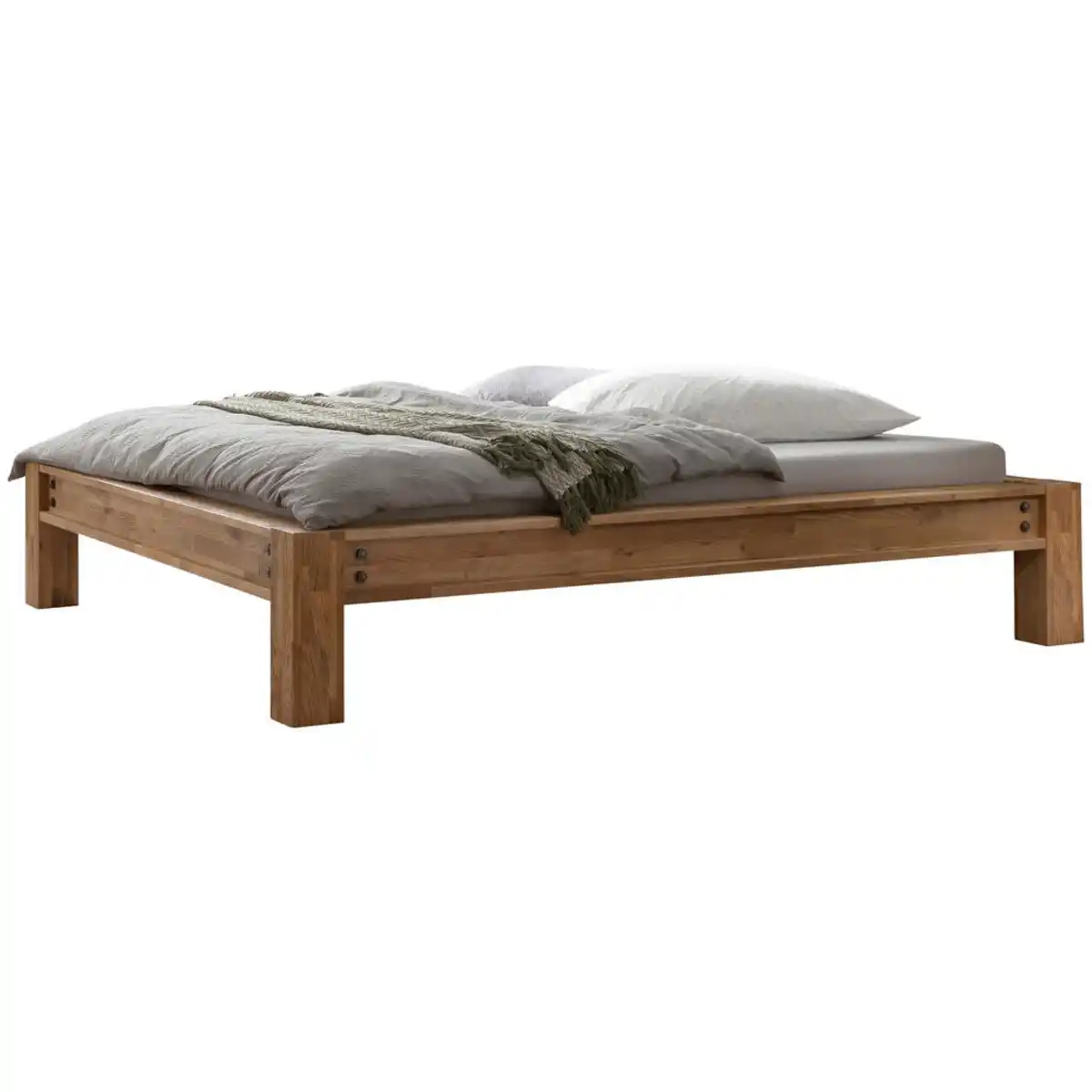 Bild 1 von Hasena Balkenbett, Braun, Eiche, Holz, Eiche, massiv, Höhe ca. 22 cm, 160x200 cm, in verschiedenen Größen erhältlich, Schlafzimmer, Betten, Doppelbetten