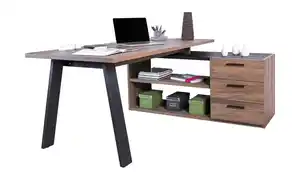 Eckschreibtisch mit Sideboard   ¦ Maße (cm): B: 143,5 H: 74,5 T: 171.5 Tische > Bürotische - Möbel Kraft