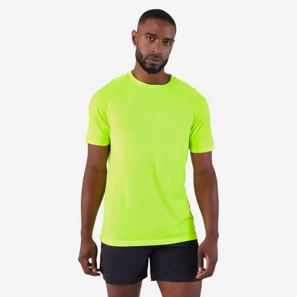 Bild 1 von KIPRUN Laufshirt kurzarm Herren nahtlos - Run 500 Komfort neongrün