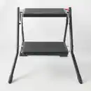 Bild 1 von Spirella Klapptrittleiter, Schwarz, Metall, 49.5x48.5x44.5 cm, standsicher, rutschfester Fuß, Klappsicherung, Entriegelungstaste, Haushaltsreinigung, Leitern