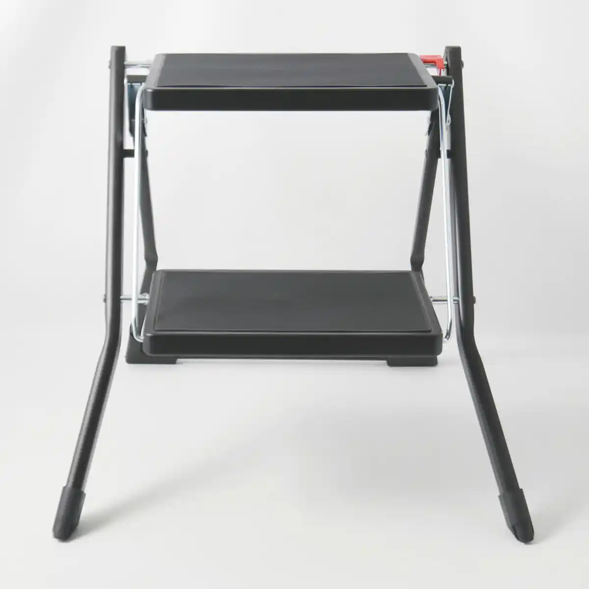 Bild 1 von Spirella Klapptrittleiter, Schwarz, Metall, 49.5x48.5x44.5 cm, standsicher, rutschfester Fuß, Klappsicherung, Entriegelungstaste, Haushaltsreinigung, Leitern